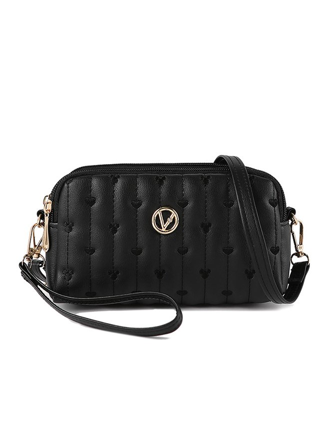 Trendy Metallic Embroidered Crossbody Messenger Bag