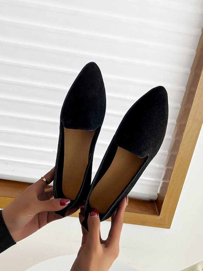 Women's Comfortable Suede Pump Flat Heel Flat Shoes