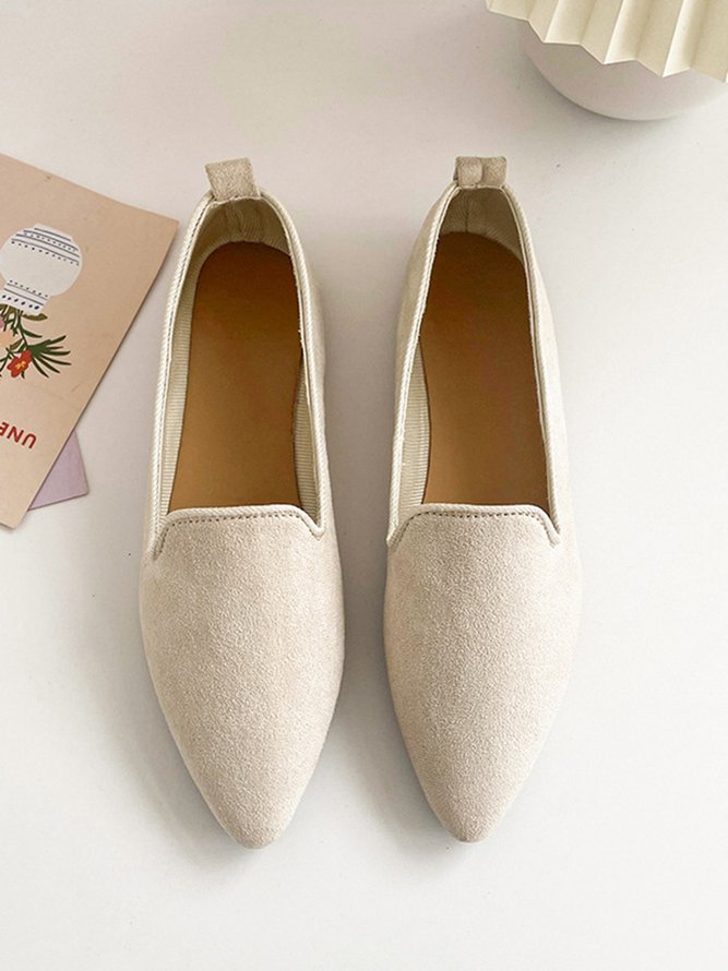 Women's Comfortable Suede Pump Flat Heel Flat Shoes