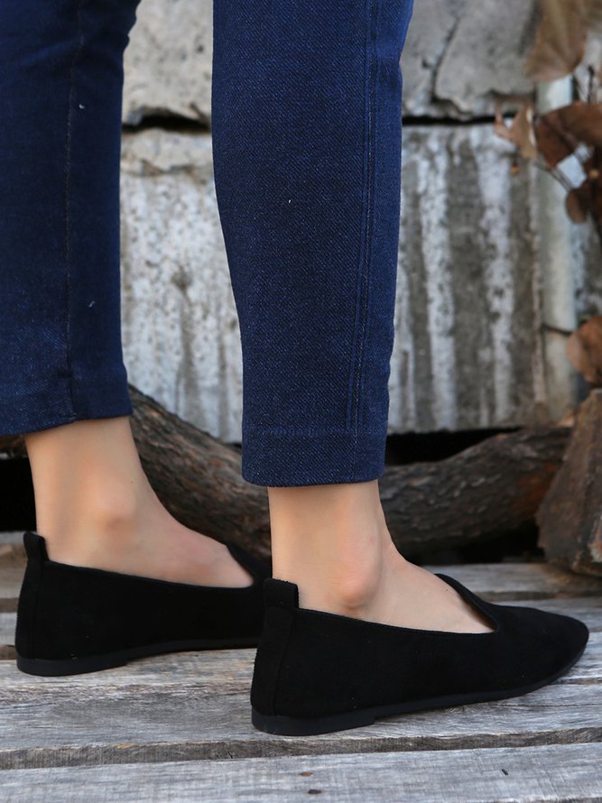 Women's Comfortable Suede Pump Flat Heel Flat Shoes