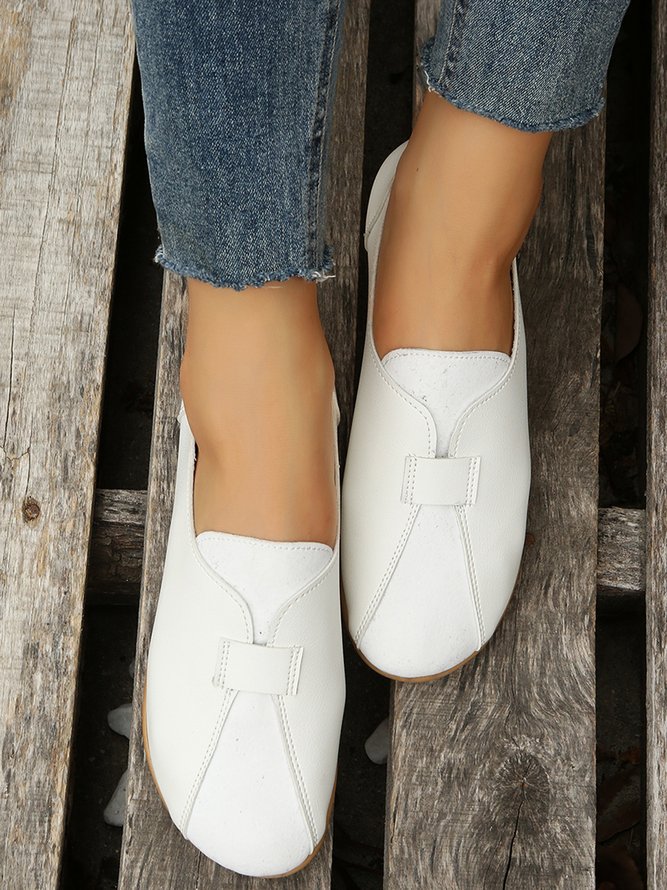 Vintage Casual Anti-Suede Panel Flats