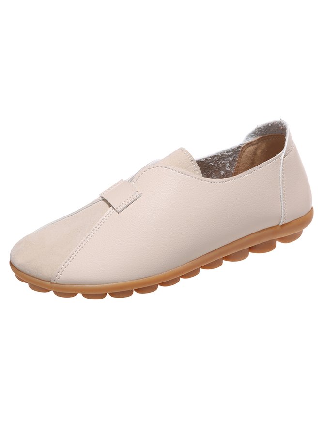 Vintage Casual Anti-Suede Panel Flats