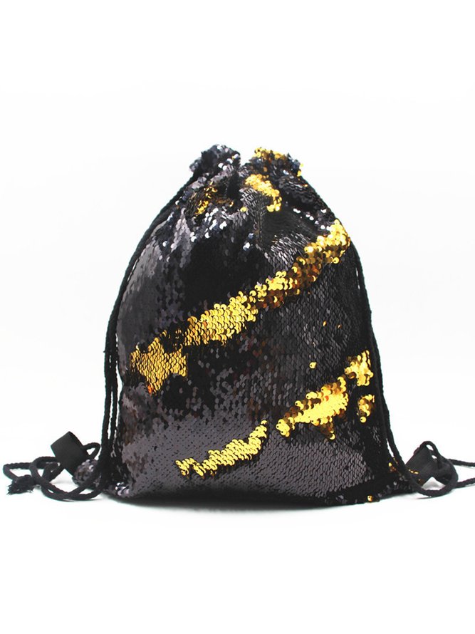 Festive Party Sequin Drawstring Backpack Organizer