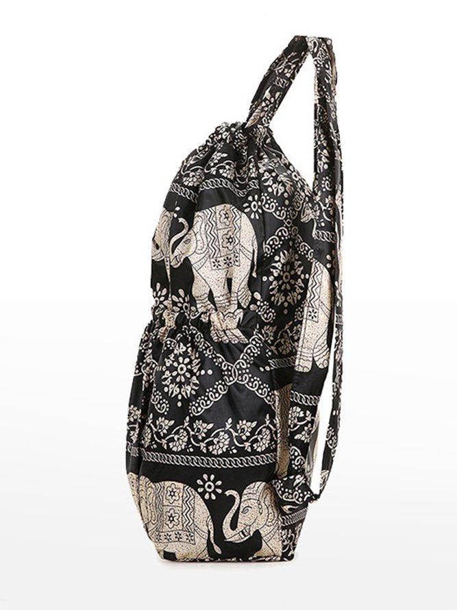 Ethnic Totem Floral Drawstring Backpack Storage Bag