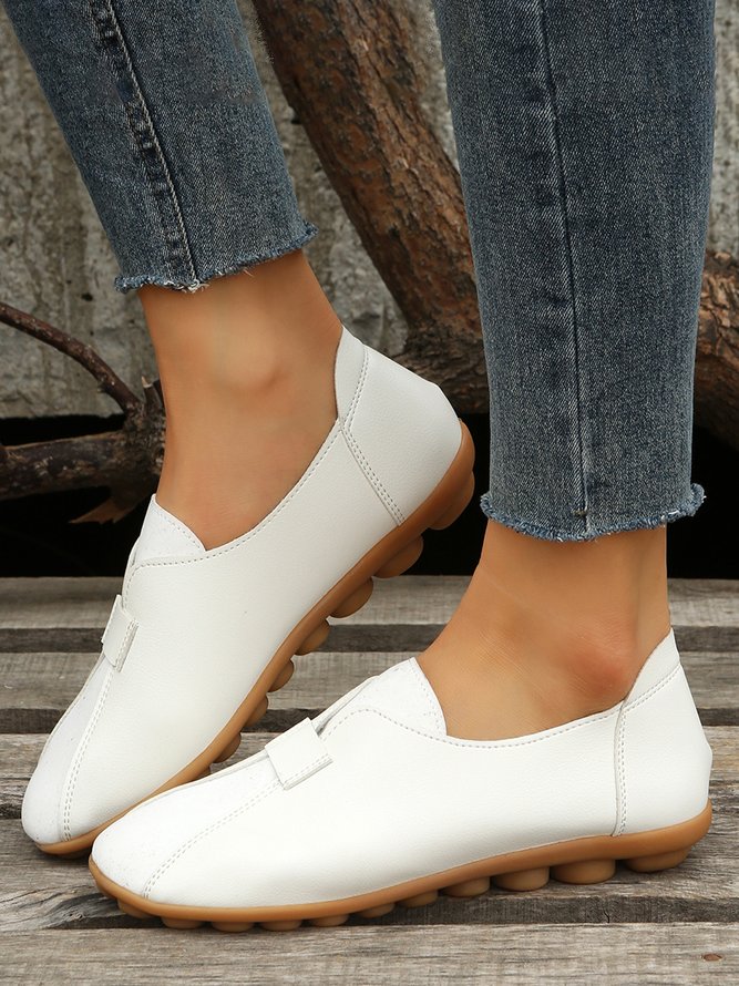 Vintage Casual Anti-Suede Panel Flats