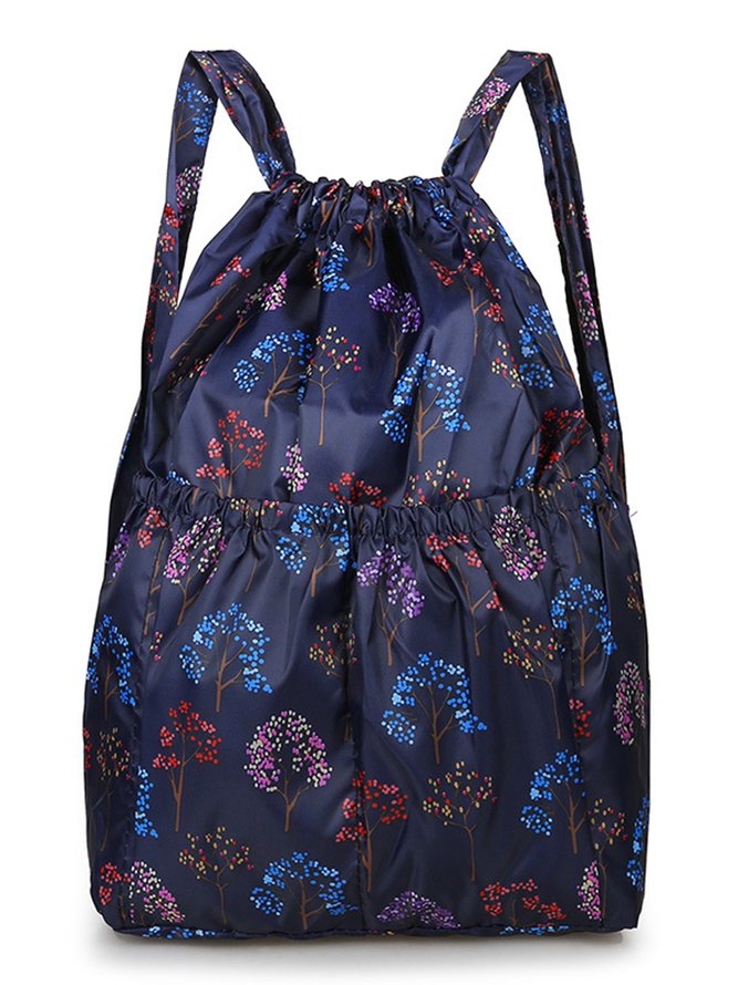 Ethnic Totem Floral Drawstring Backpack Storage Bag