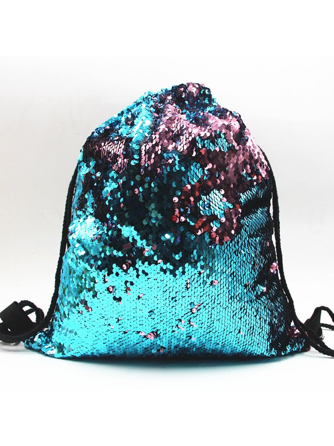 Festive Party Sequin Drawstring Backpack Organizer