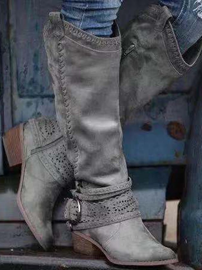 Daily Hollow-Out Spring/fall Cowboy Boot