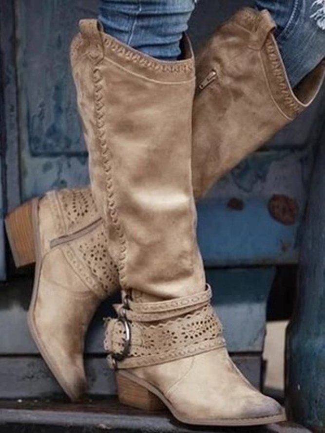 Daily Hollow-Out Spring/fall Cowboy Boot