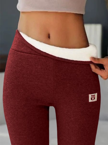 Women's - Basics Fleece Lined High Waist Skinny Soft Clouds Leggings