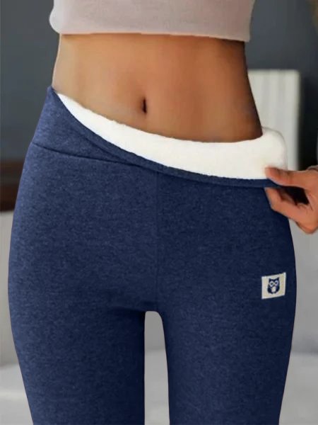 Women's - Basics Fleece Lined High Waist Skinny Soft Clouds Leggings