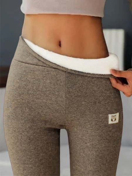 Women's - Basics Fleece Lined High Waist Skinny Soft Clouds Leggings