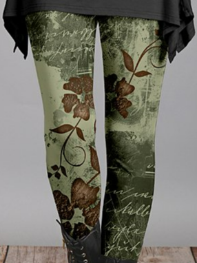 Tight Casual Jersey Floral Leggings