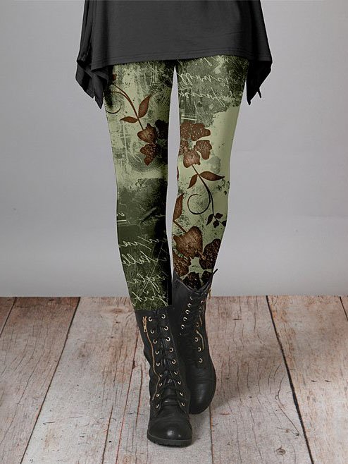 Tight Casual Jersey Floral Leggings