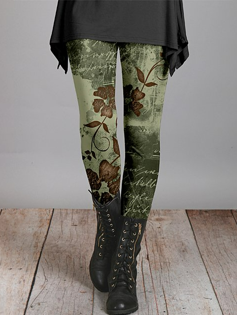 Tight Casual Jersey Floral Leggings