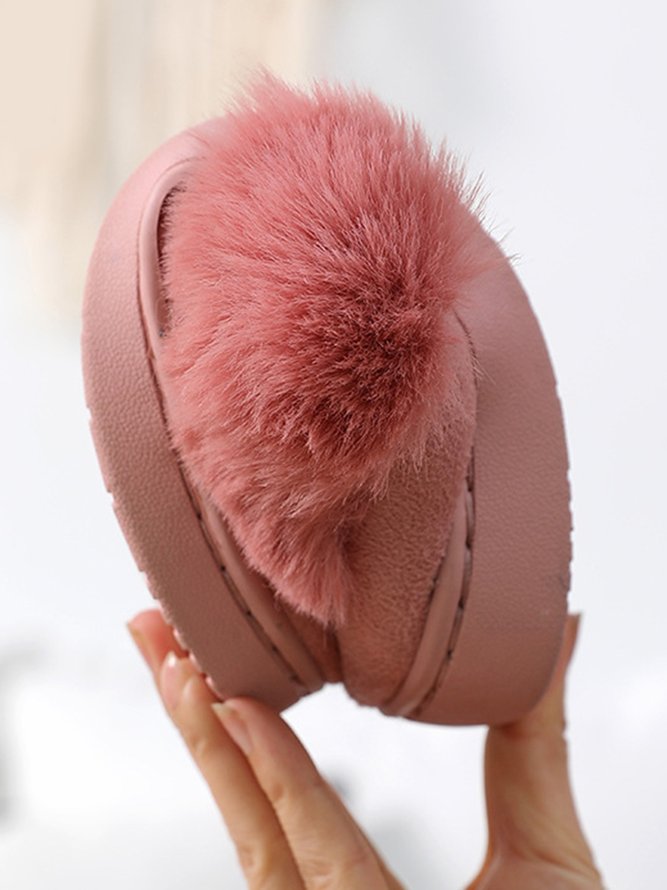 Metal Plush Warm Home Shoes Snow Shoes