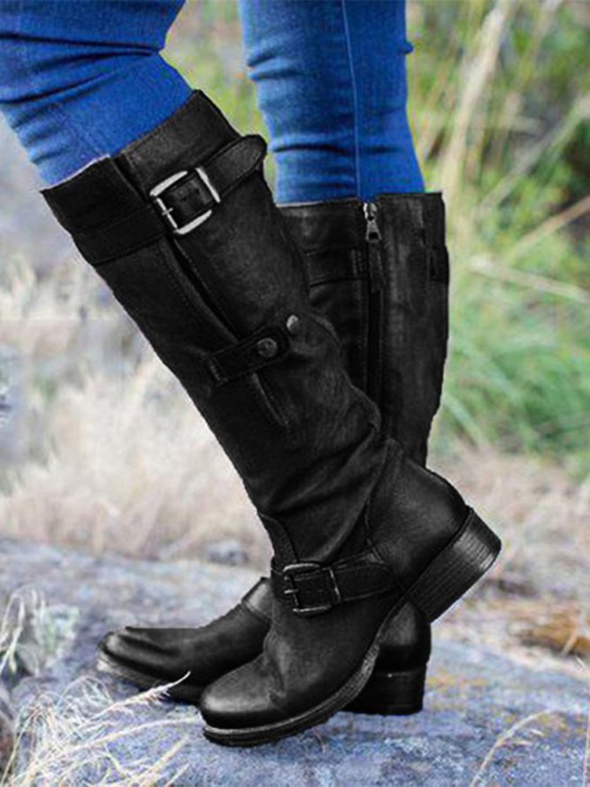 All Season Daily Flat Heel Boots
