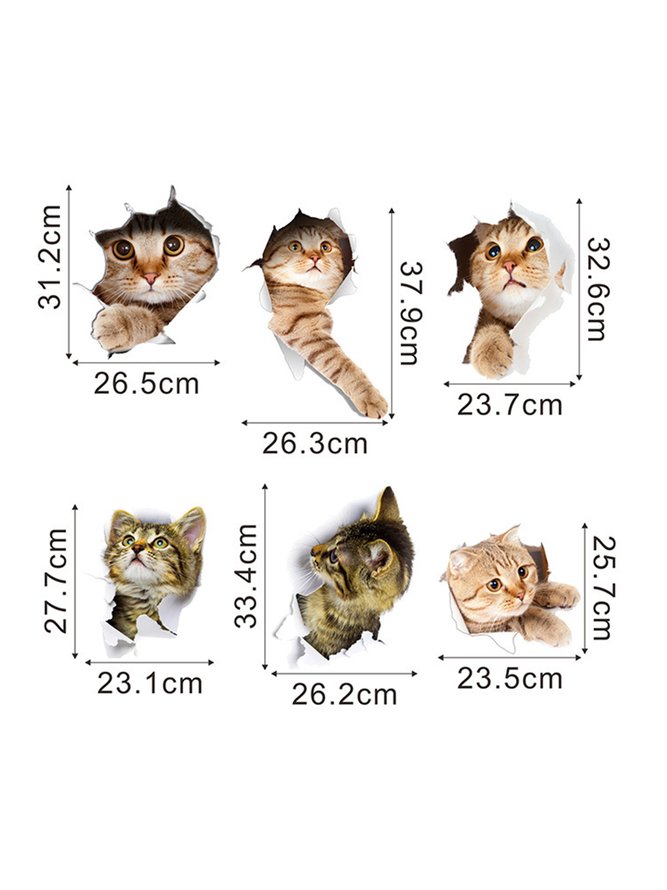 Fun Wall Breaking Cat Decorative Sticker