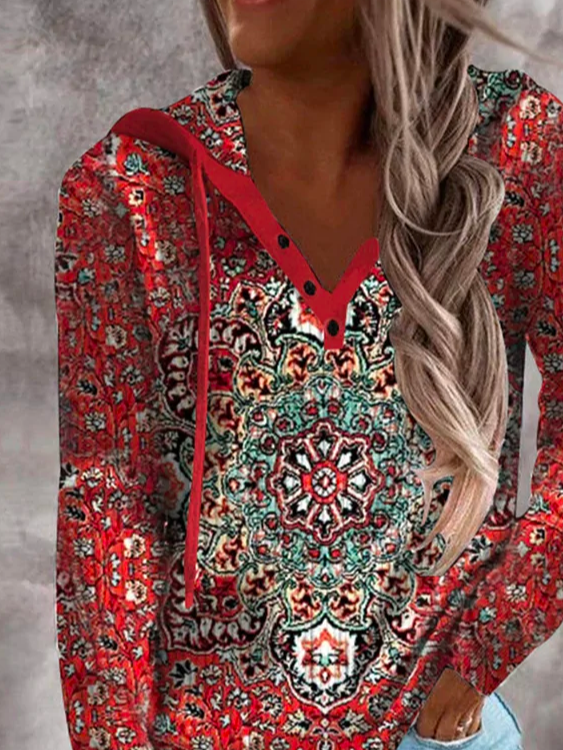 Hoodie Loose Casual Ethnic Sweatshirt