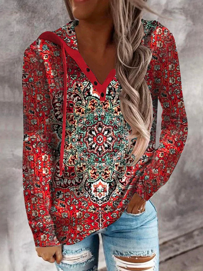 Hoodie Loose Casual Ethnic Sweatshirt