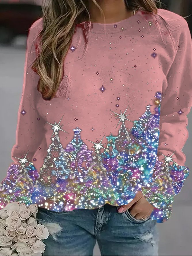 Christmas Holiday Regular Fit Crew Neck Casual Sweatshirt