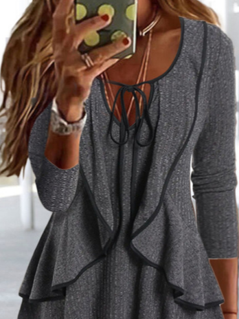 Casual Plain Crew Neck Regular Fit Top