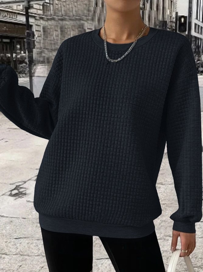 Crew Neck Loose Casual Sweatshirt