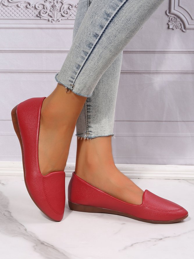 Women's Plain Stitch Detail Flat Shoes