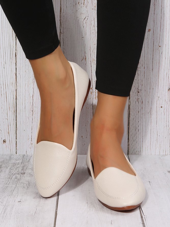 Women's Plain Stitch Detail Flat Shoes