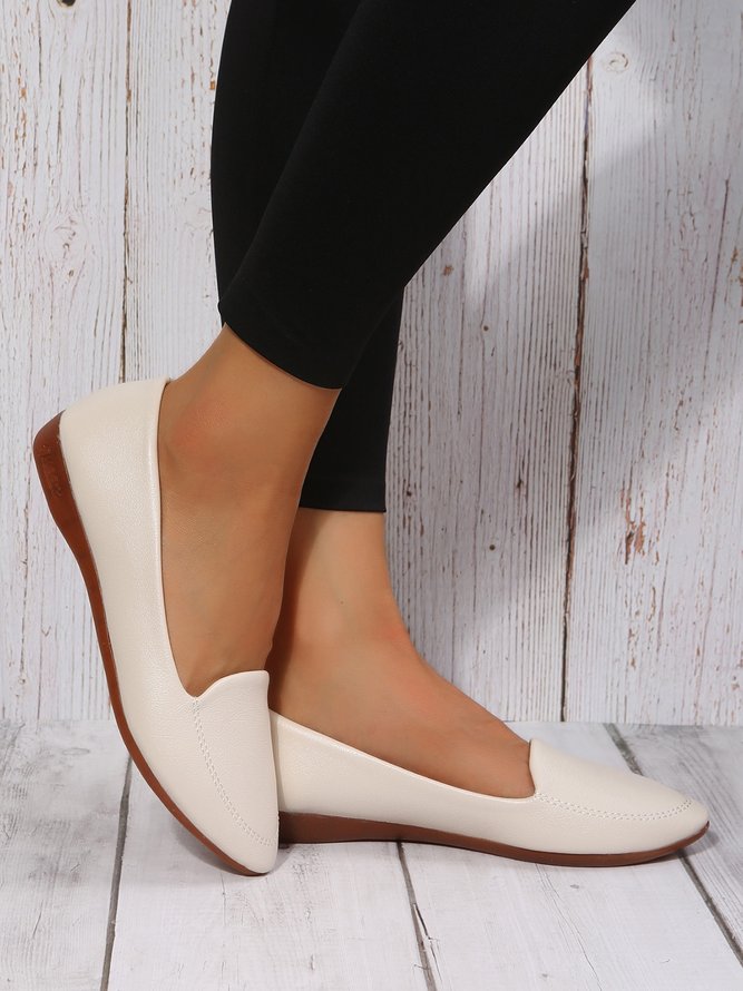 Women's Plain Stitch Detail Flat Shoes