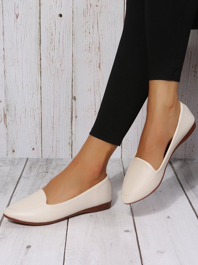 Women's Plain Stitch Detail Flat Shoes