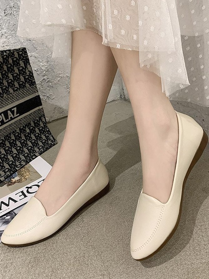 Women's Plain Stitch Detail Flat Shoes