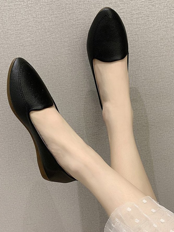 Women's Plain Stitch Detail Flat Shoes
