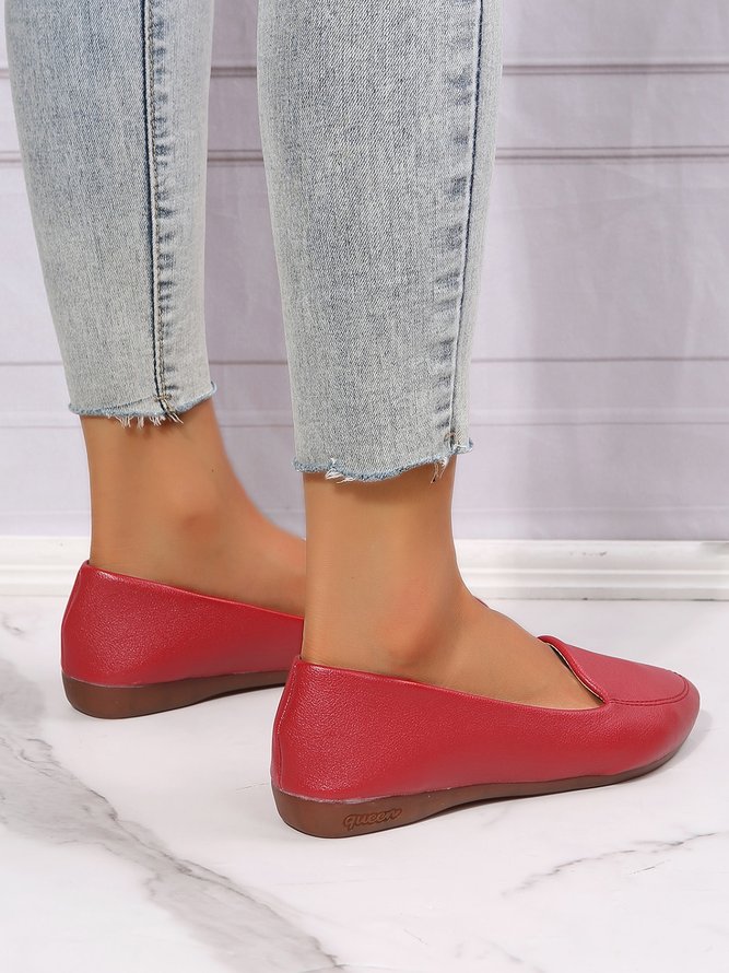 Women's Plain Stitch Detail Flat Shoes