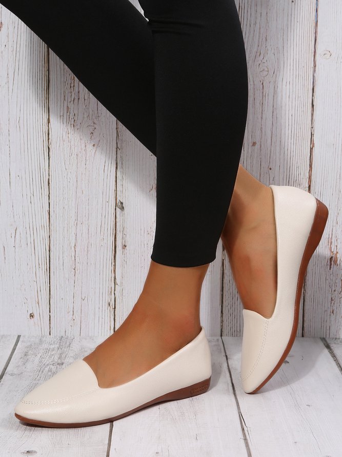 Women's Plain Stitch Detail Flat Shoes
