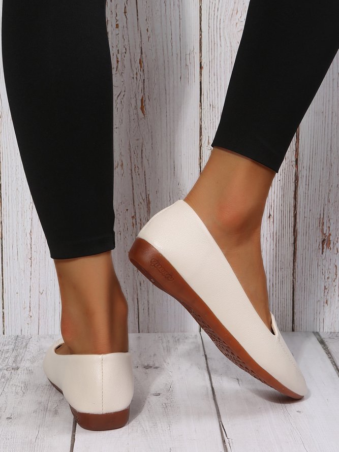 Women's Plain Stitch Detail Flat Shoes