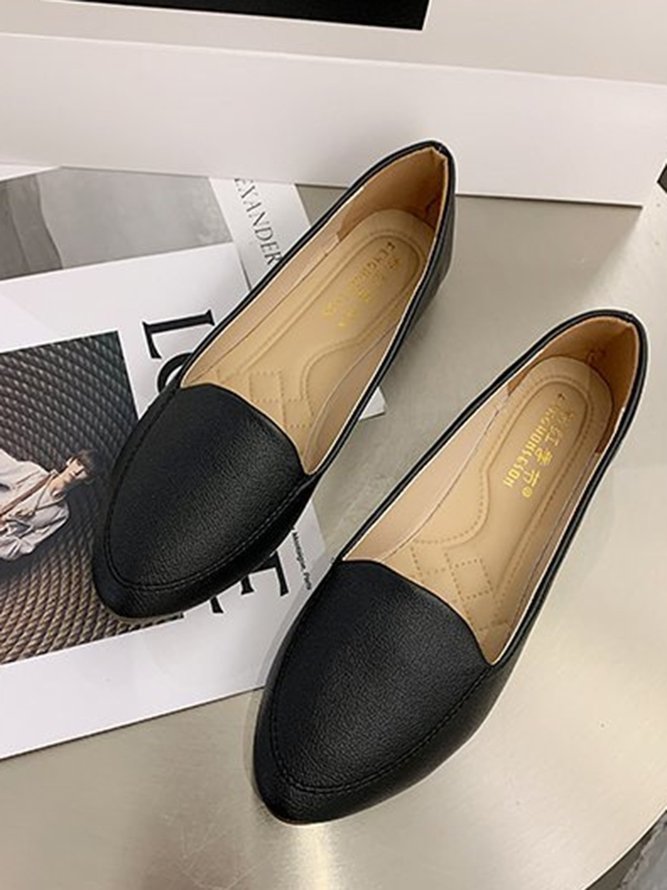Women's Plain Stitch Detail Flat Shoes