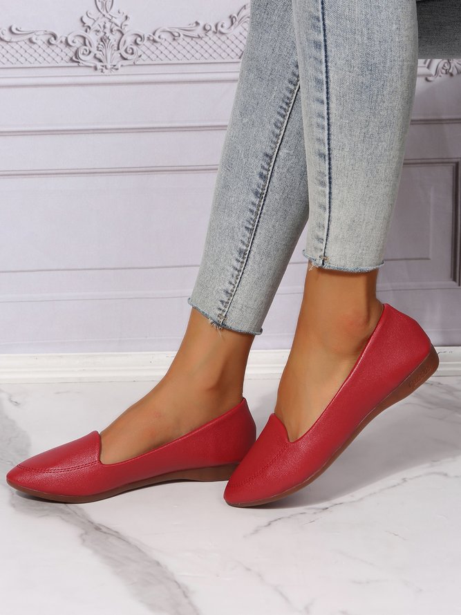 Women's Plain Stitch Detail Flat Shoes