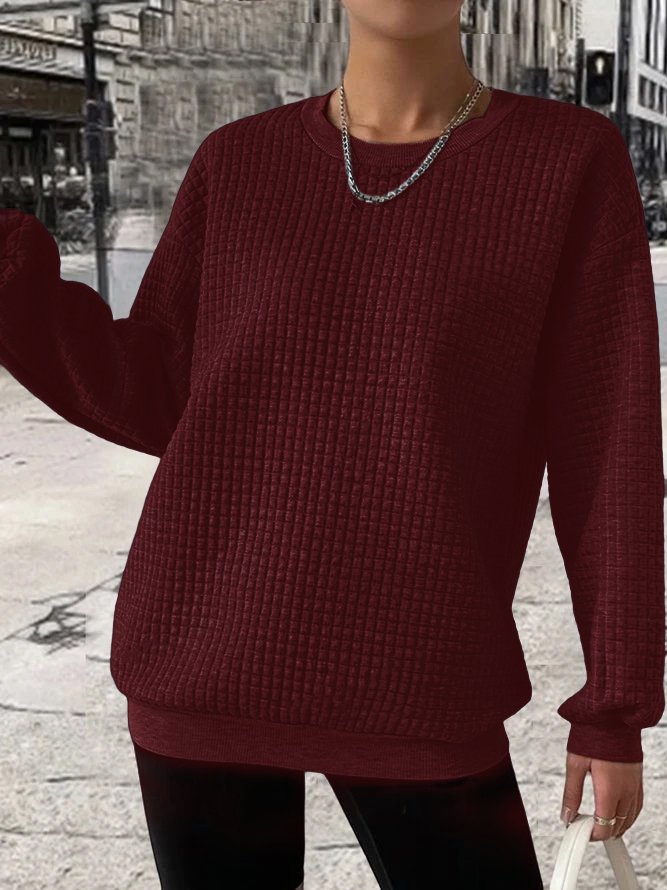 Crew Neck Loose Casual Sweatshirt