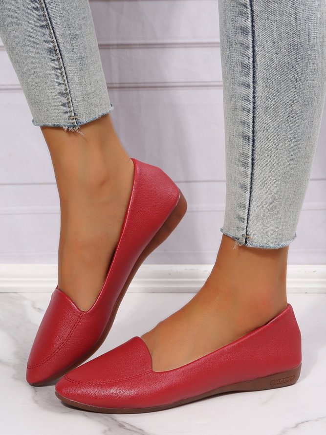 Women's Plain Stitch Detail Flat Shoes