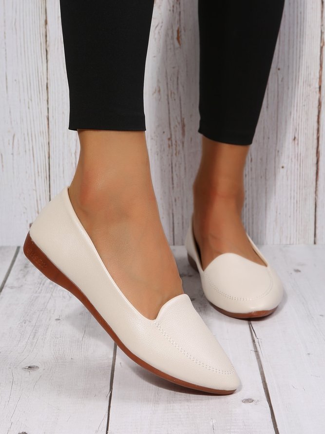 Women's Plain Stitch Detail Flat Shoes