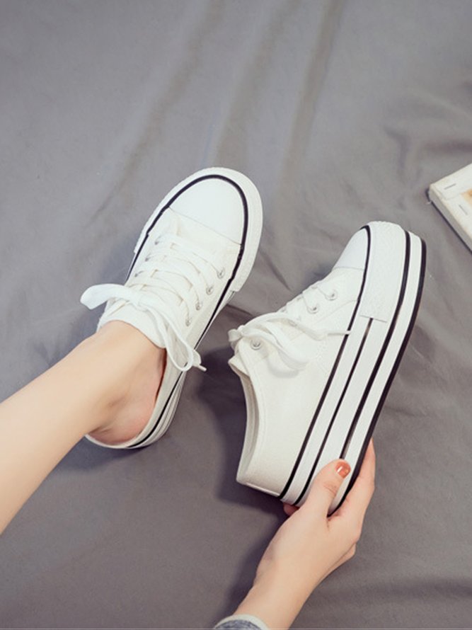 Casual Increased Wedges Canvas Slippers