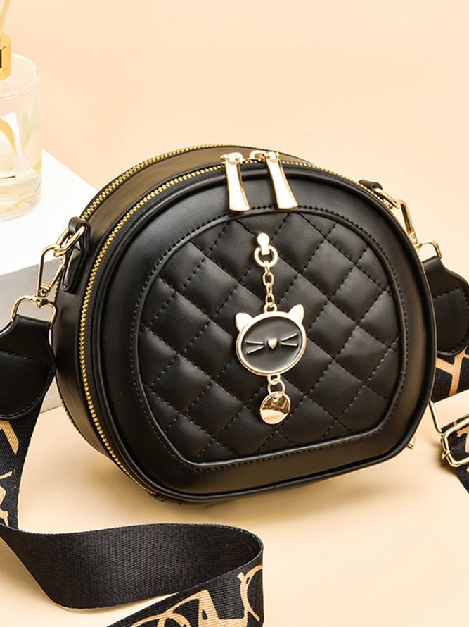 Cat Zip One Shoulder Crossbody Bag
