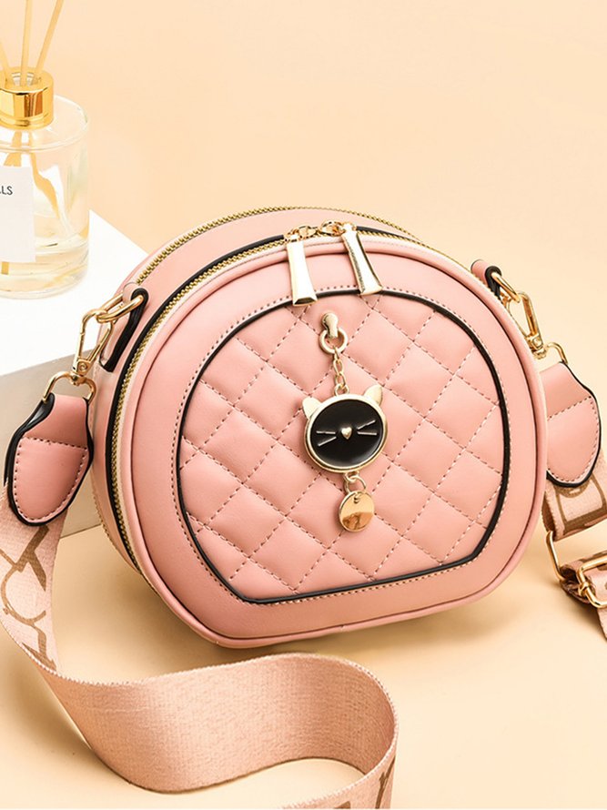Cat Zip One Shoulder Crossbody Bag