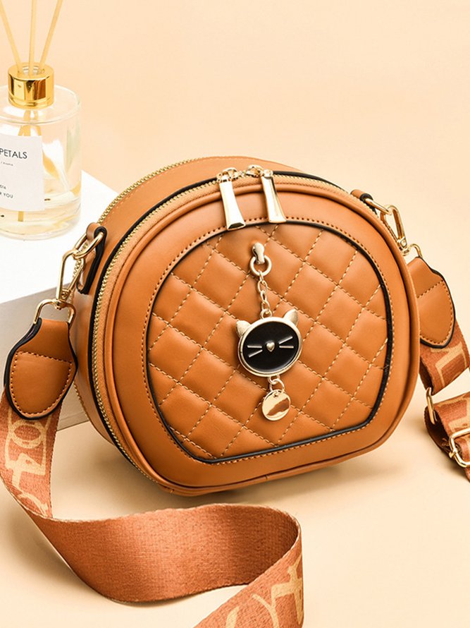 Cat Zip One Shoulder Crossbody Bag
