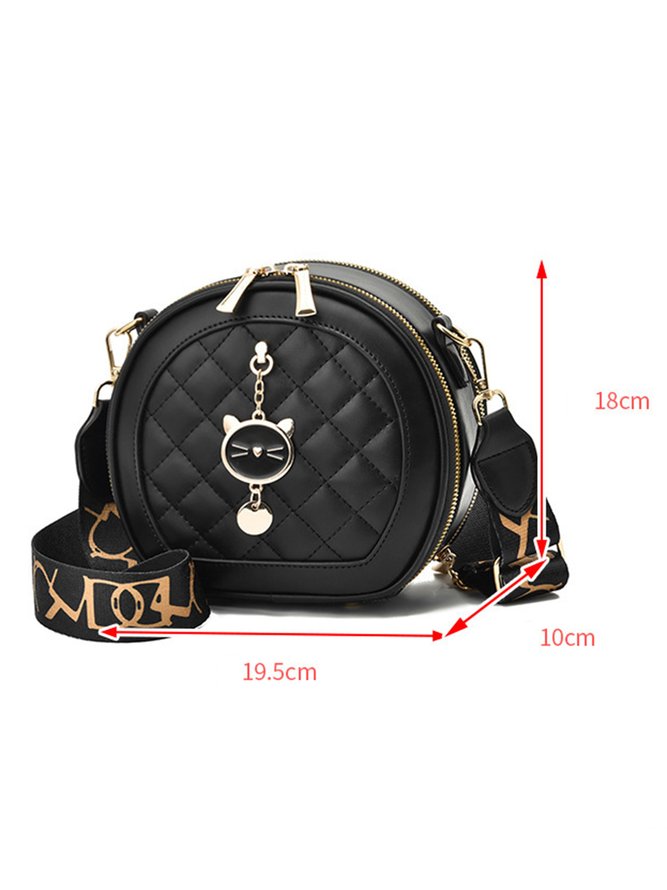 Cat Zip One Shoulder Crossbody Bag