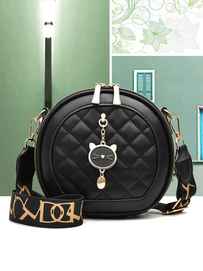 Cat Zip One Shoulder Crossbody Bag