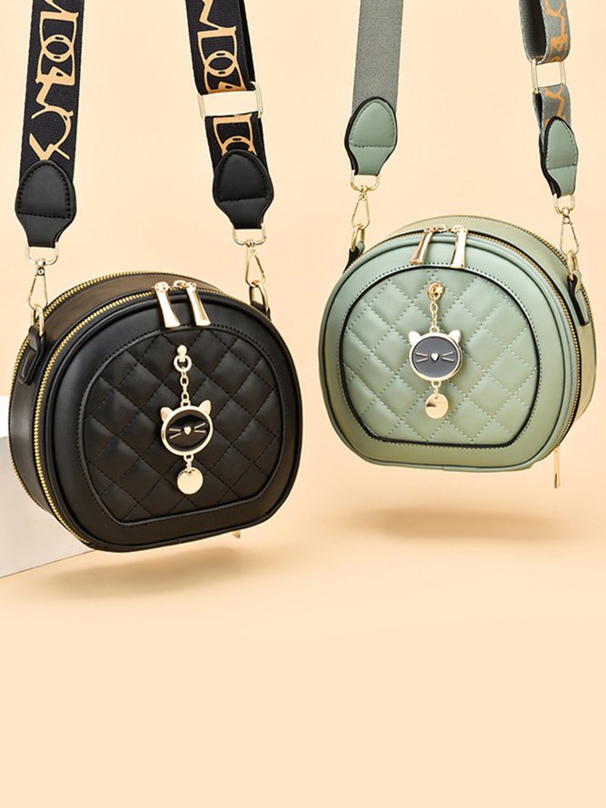 Cat Zip One Shoulder Crossbody Bag