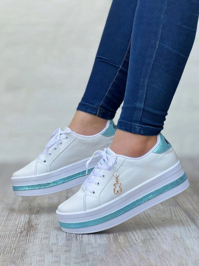 Women's Plus Size Wearable Gritt Lace-Up Platform Shoes