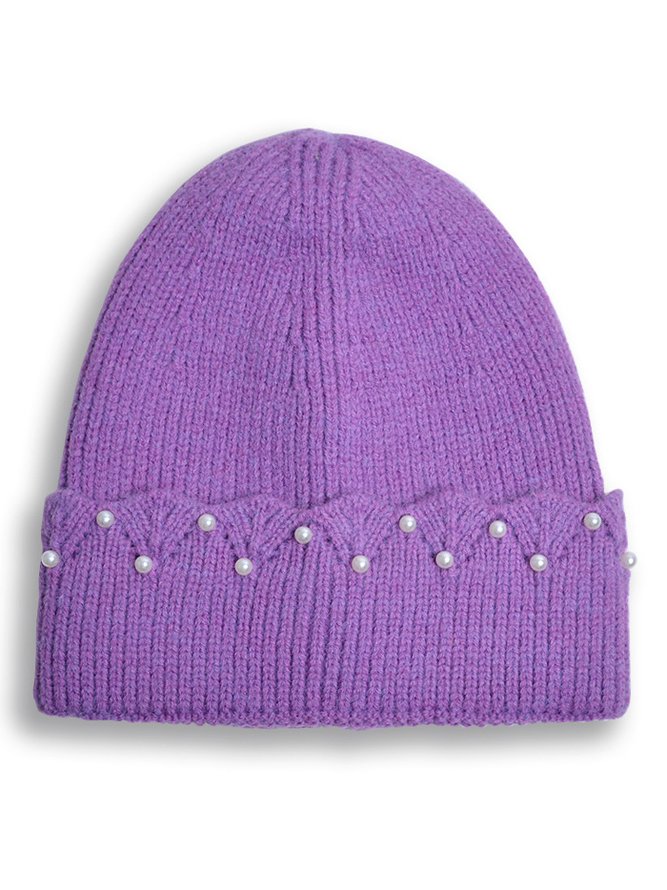 Casual Pearl Embellished Pearl Beanie Accessories For Everyday Commuting